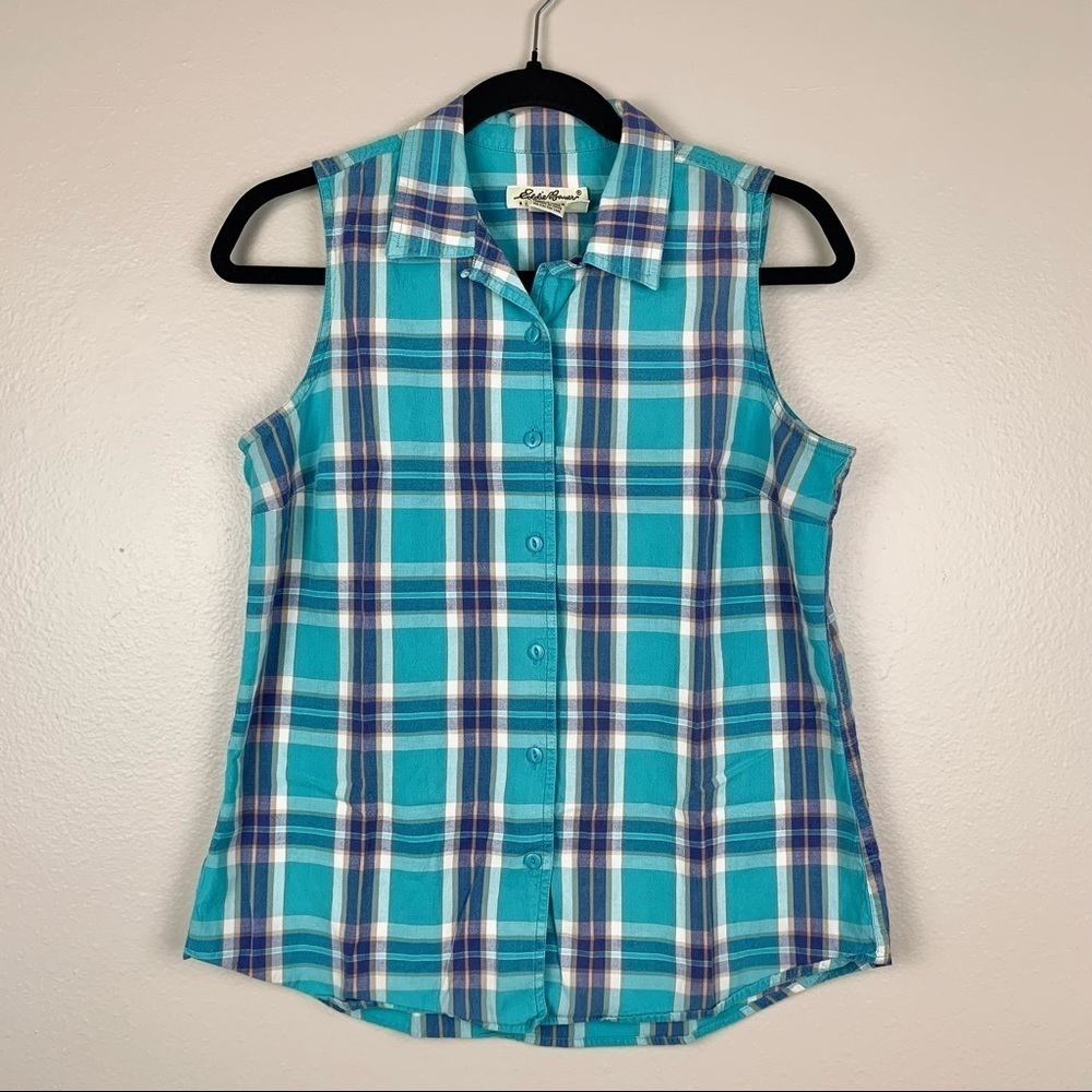 Eddie Bauer Sleeveless Plaid Shirt
